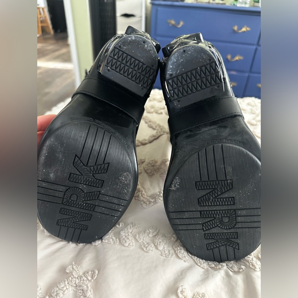 New rock black Italian leather Metallic studded boot - size 39 (US 8) worn once - Picture 16 of 16